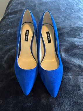 Nine West Royal Blue Pointed-Toe Suede Pumps